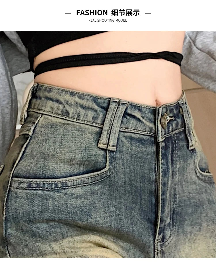 American Vintage Denim Shorts Women 2025 Spring Summer New High Waist Slim Y2K Short Jeans Woman Streetwear