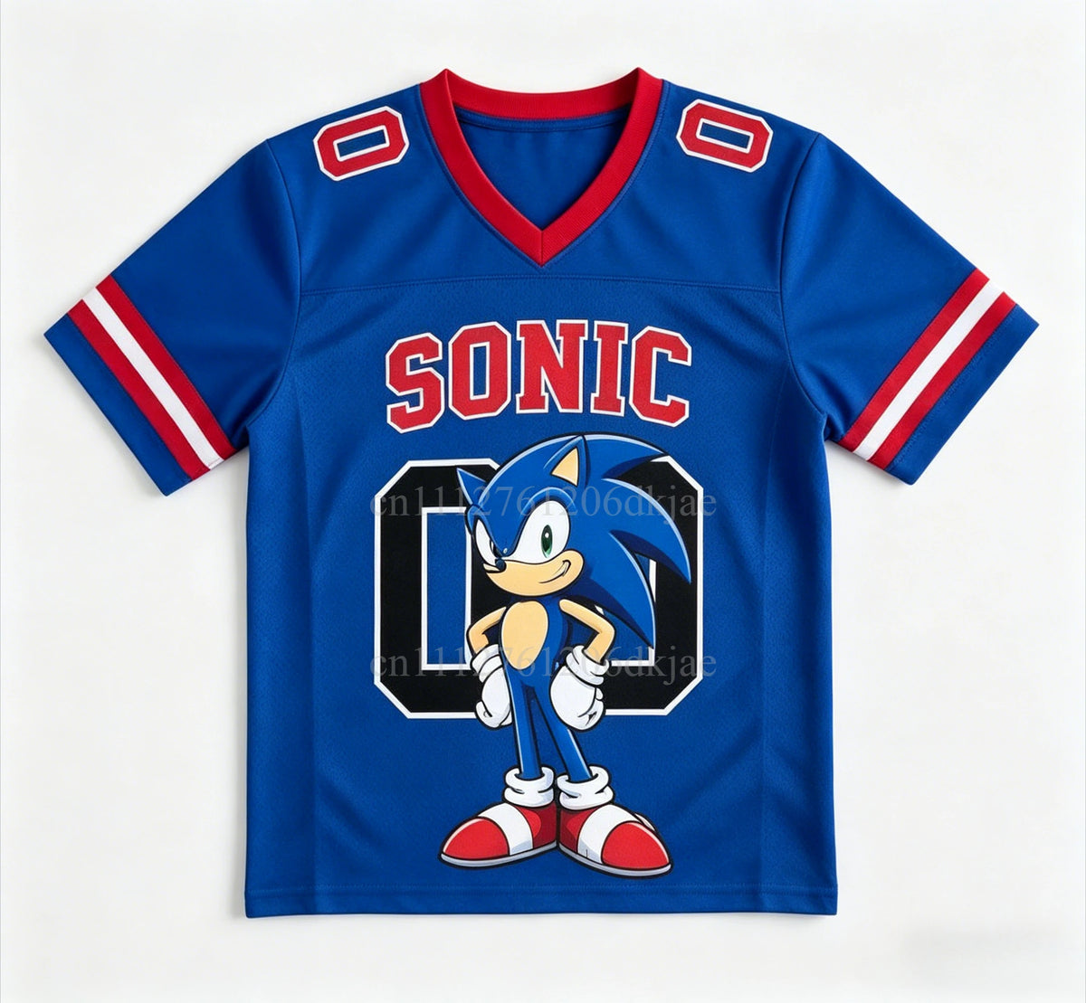 2026 Latest Kids/Adult Personalized Sonic Football Shirt Summer V-neck Sports T-shirt Sonic Cosplay Clothing Football T-shirt