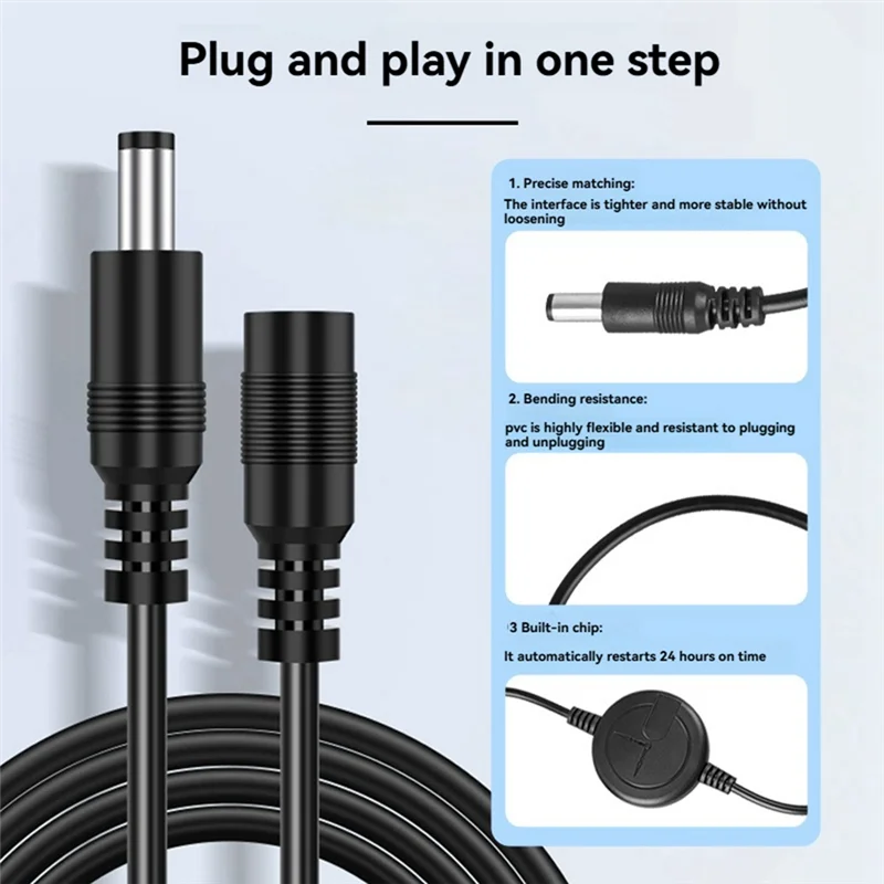 FORW-DC5V-15V Router Reset Rebooter 72 Hours Automatic Restart Cable For Wifi Bridge/Cat/Router/Repeater Rebooter
