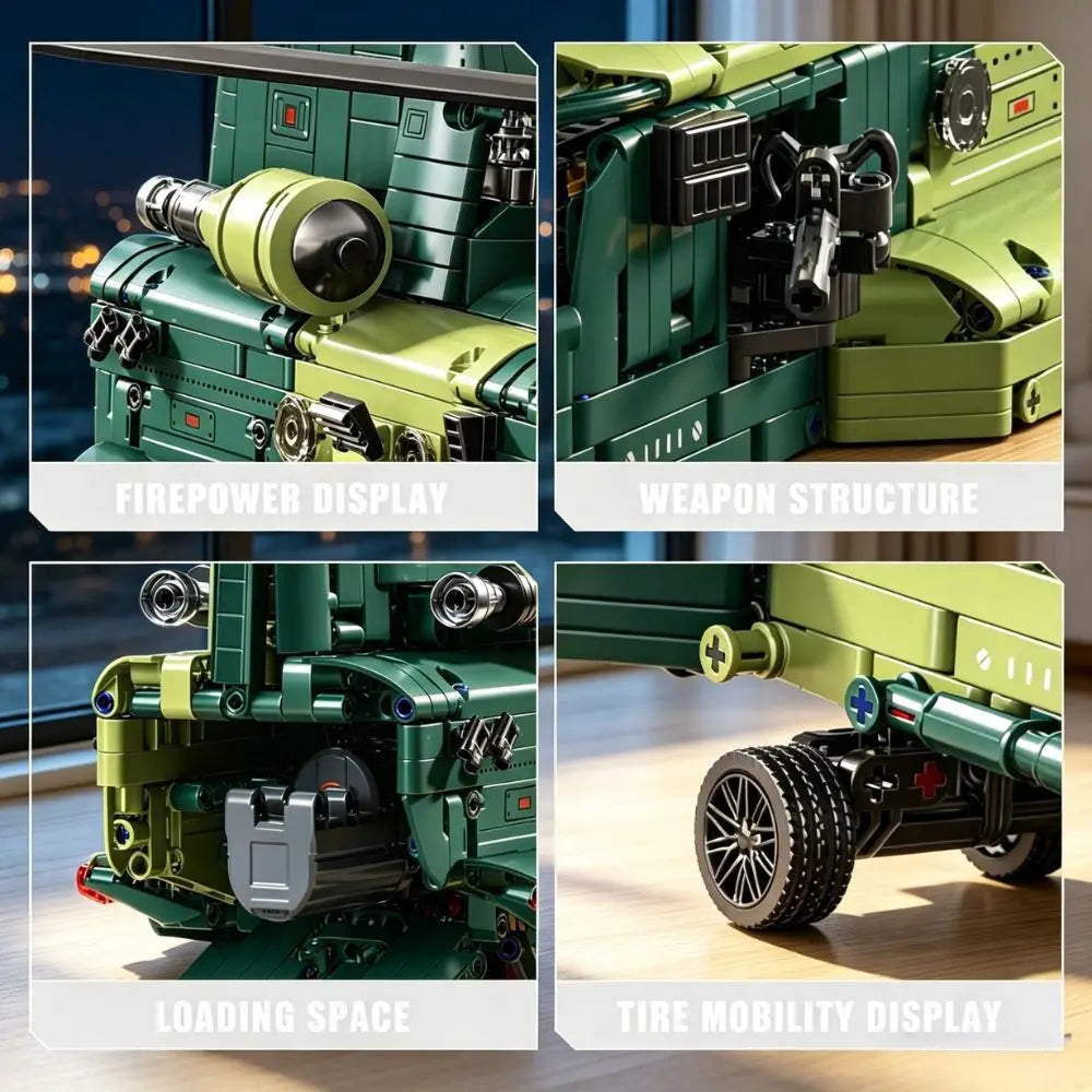 KAVOWORLD 1826pcs 32inch Heavy Transport Helicopter Building Block Model Airplane Toy Set Easy DIY Assembly Aircraft Building Bricks Model Tandem Rotor Construction Kit Display Toy As Halloween Christmas Thanksgiving New Year