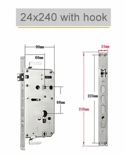 6068 304 Stainless Steel Security Door Lock Body Internal Gear Structure Anti Stuck for Smart Fingerprint Lock