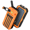 40,000mAh Solar Power Bank with Hand Crank & 4 Cables,Dual UsB/Type-C Fast Charging, Bright LED Light, Built-inCompass & Leveler