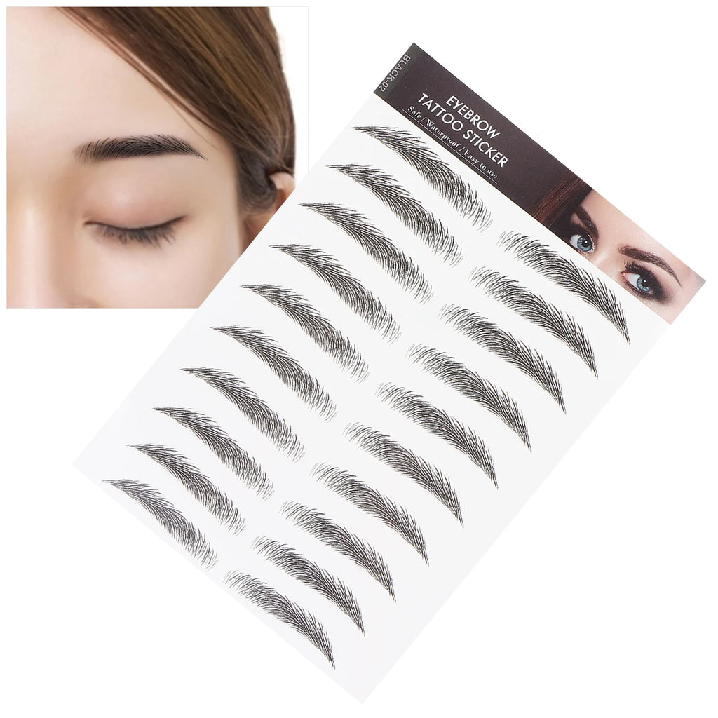 Long Lasting Eyebrow Transfers Sticker Household Portable Waterproof Safe Women Black Eyebrow Tattoo Sticker Makeup Tools