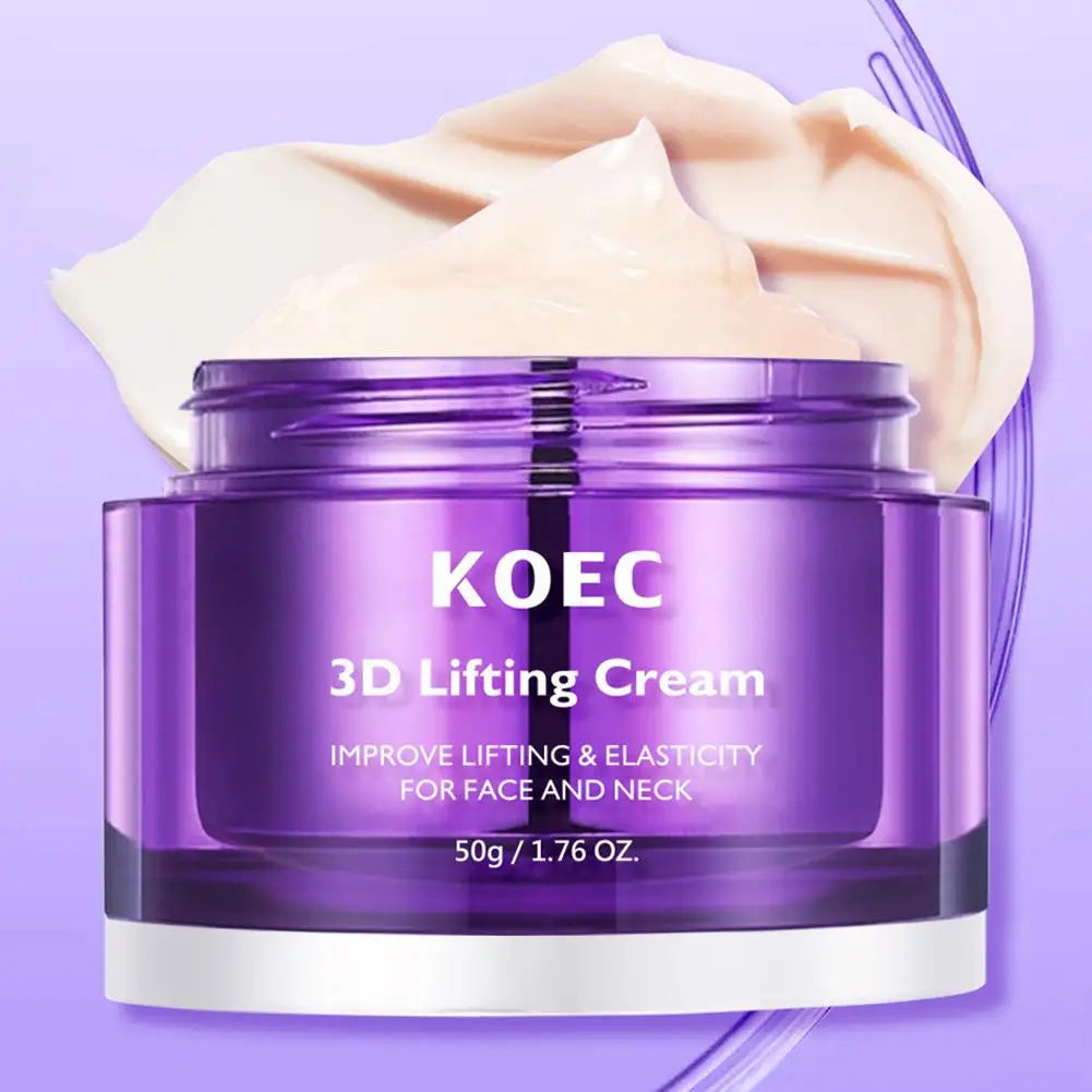 KOEC 3D Lifting Skincare Kit - Face Neck Lifting Cream Ampoule Essence Cream Mist Deep Hydration Firming Anti-Aging For Women