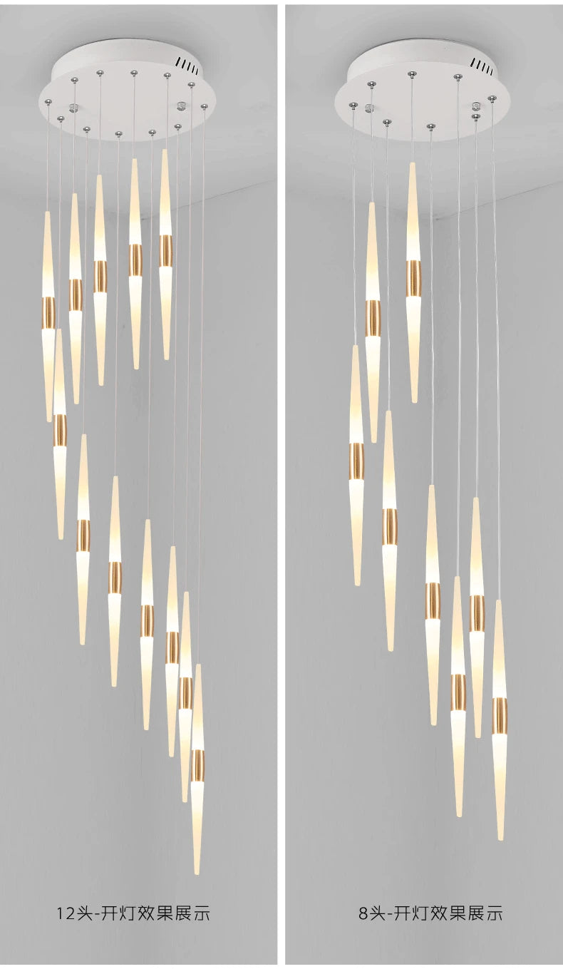 Led Pendant Lamps for Stairs Attic Living Room Bedroom Kitchen Staircase Ceiling Lighting Indoor Home Decoration Long Chandelier