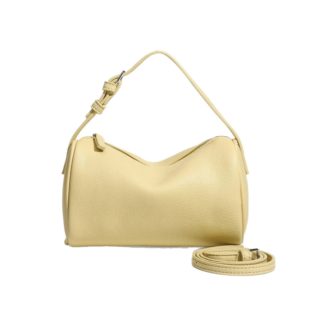 2026 New Women Lychee Pattern Small Pillow Bag Summer Fashion Boston Handbag Single Shoulder Crossbody Bag Small Bag Red Yellow