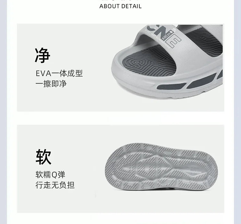 2026 New Summer Man Sandals Soft Bottom Slides Non-slip Thick Soled Men's Slippers Flip Flops Indoor Outdoor Beach Sandals