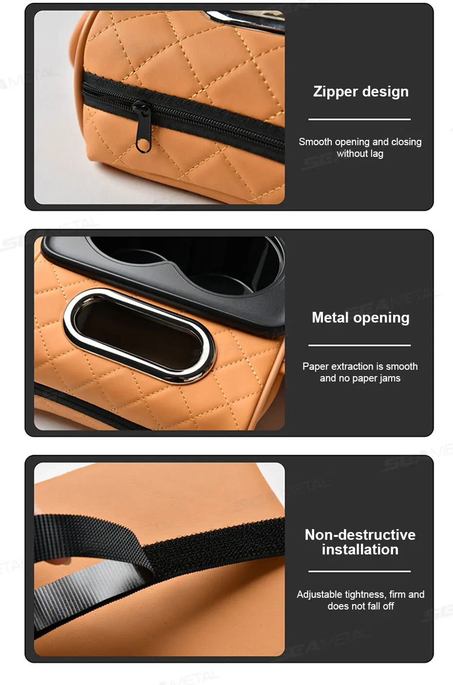 SEAMETAL Car Arm Rest Extension Cushion Multifunctional 7.5CM Thicken Center Console Box Cushion Elbow Support Pad Car Organizer