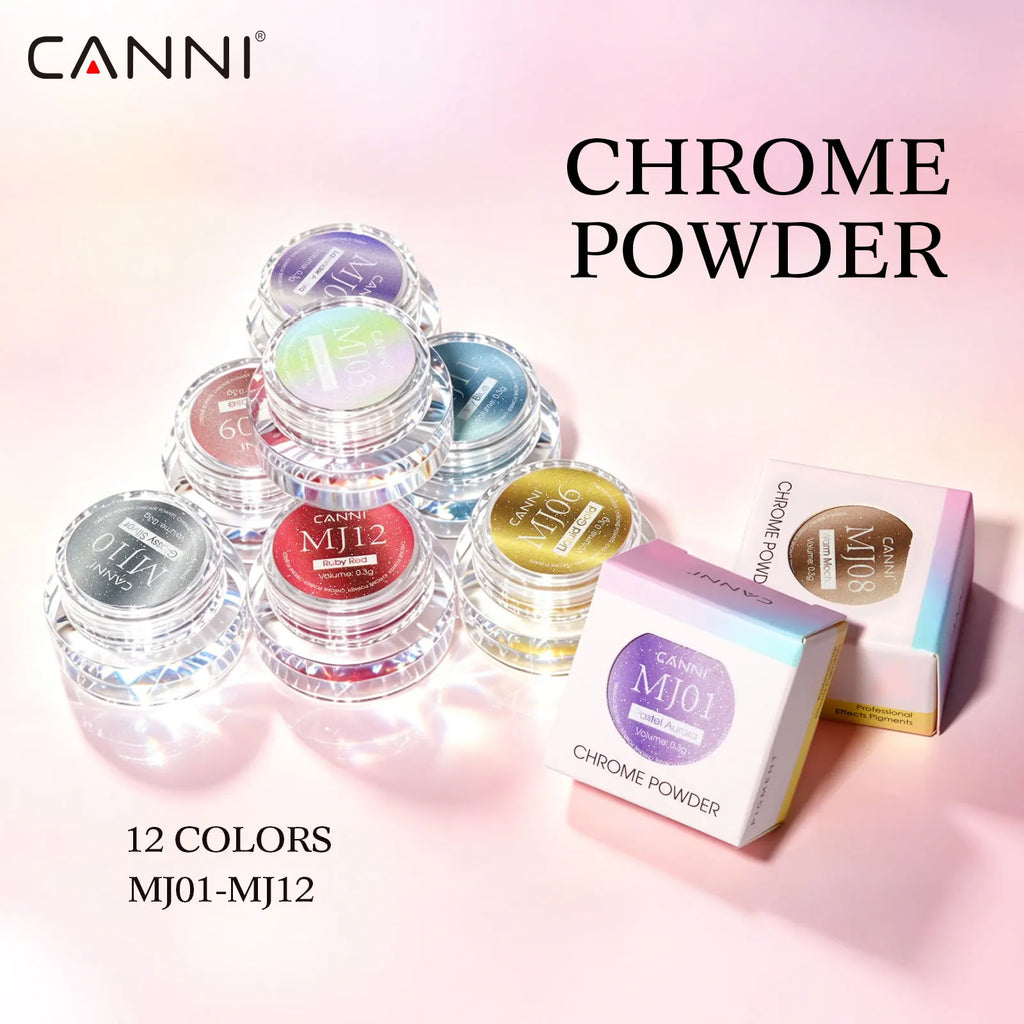 CANNI Top Coat for Chrome Powder 9ml Easy Apply with Stronger Mirror Effect Mirror Metallic Pigment for Gel Nail Art Salon