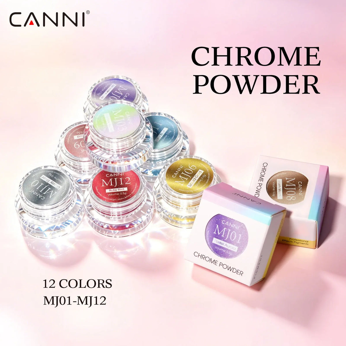 CANNI Top Coat for Chrome Powder 9ml Easy Apply with Stronger Mirror Effect Mirror Metallic Pigment for Gel Nail Art Salon
