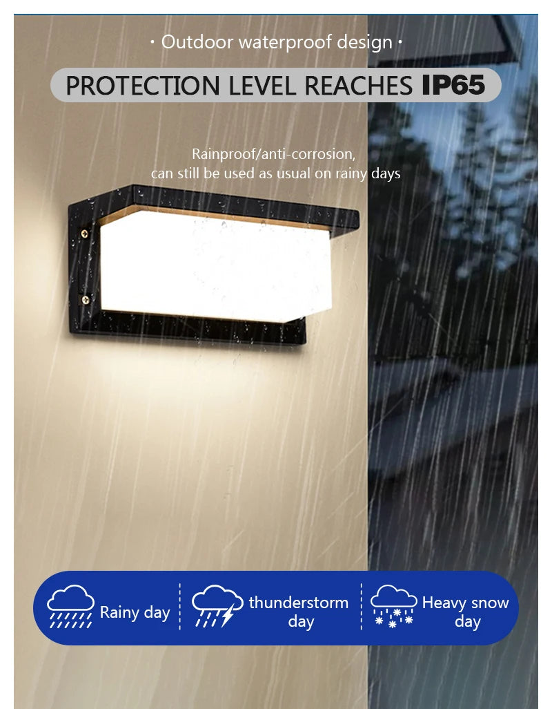 LED Outdoor Waterproof Wall Light 15W Radar Sensing Indoor Bedroom Living Room Outdoor Porch Wall Light Garden Decorative Light