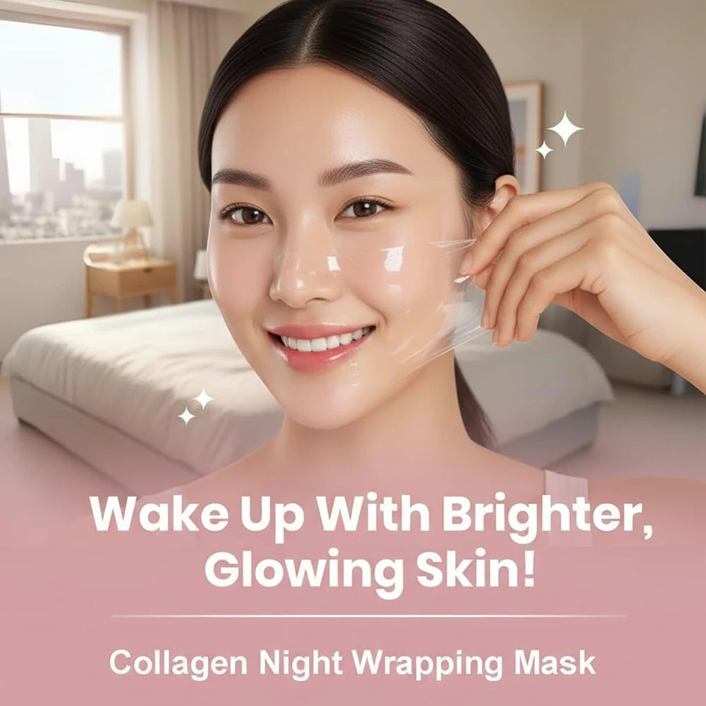 75ml Collagen Overnight Wrapping Peel Off Face Mask Skin Care Night Mask for Reduce Fine Lines Dullness Anti-Aging Skin Car