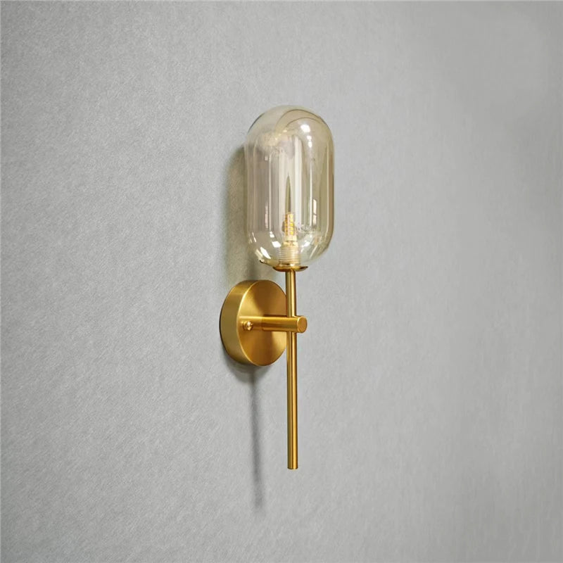 Modern Glass Wall Lamps Nordic Minimalism Creative Living Room Study Decorative Lighting Fixtures LED Bedroom Bedside Wall Light