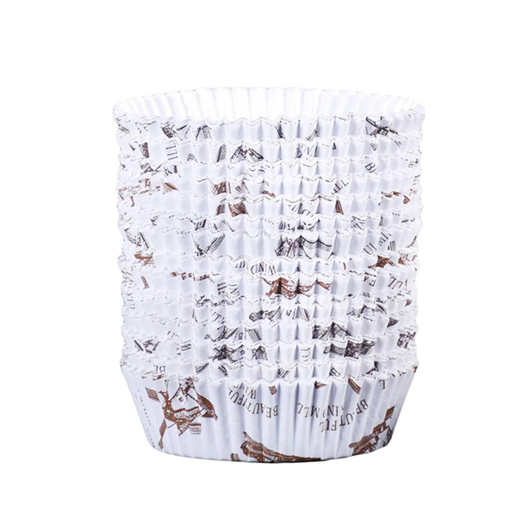 100Pcs Cupcake Liners Greaseproof Baking Cups, Non-Stick Paper Baking Cups, Oval Cake Paper Mufin Liners for Muffins, Cupcakes