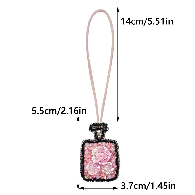 3D Handmade Rhinestone Beads Bag Charm, Crystal Lanyard Patches Keychains, Hanging Rope Patches, Backpack Pendants Decor