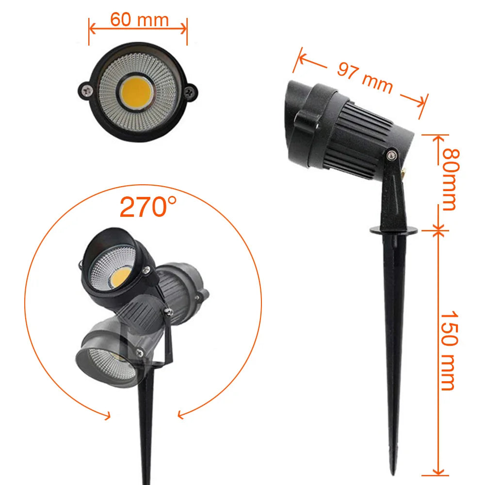 LED Lawn Light Lamp RGB Waterproof Spotlight Green Yellow Courtyard Landscape Illuminated Trees Lights Ground Mounted Floodlight