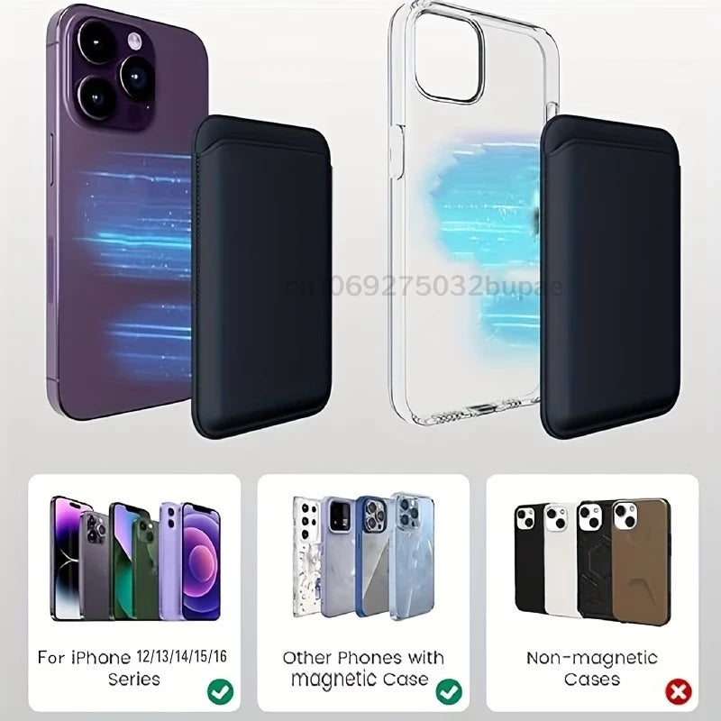 Portable Popsockets Magnetic Magsafe Wallet Phone Card Holder Magnetic Attachable Leather Pocket Compatible IPhone Credit Card