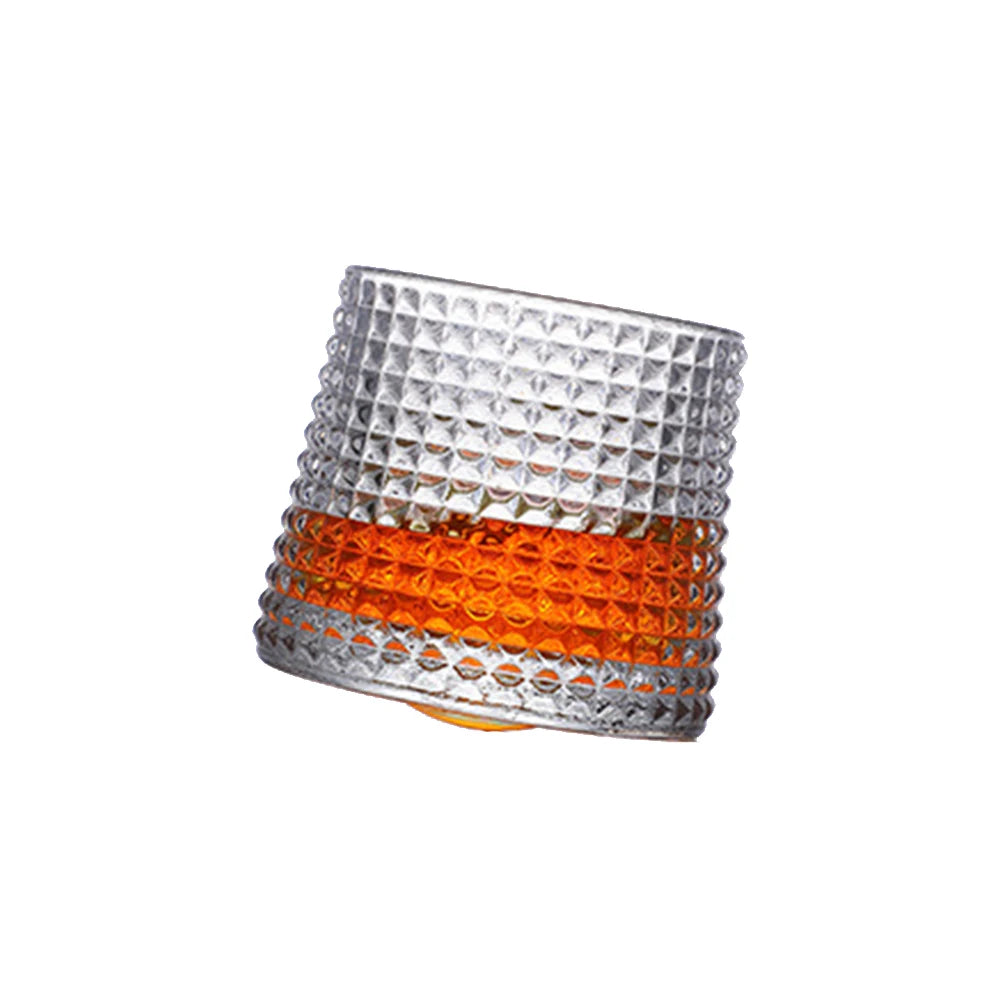 Crystal Whiskey Glasses Tumbler Rotatable Old Fashioned Glass Cup Juice Drink Coffee Wine Cup for Bar Home Christmas Gifts