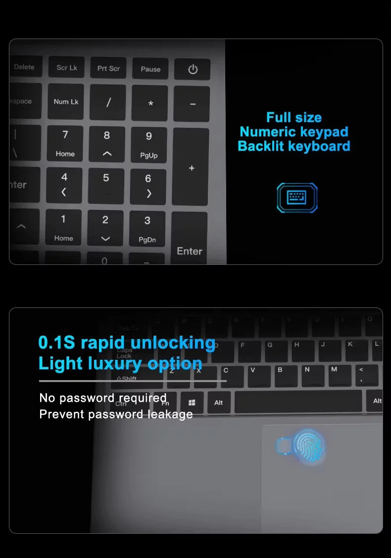 2026 15.6' Intel Core I9 9900U Laptop Computer PC Windows 11 Pro 16GB RAM 1TB 2TB SSD Laptops Office Fingerprint Unlock Game PC