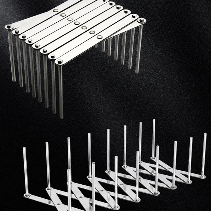 Pot Lid Rack Pan Lid Organizer Retractable Foldable Stainless Steel Plate Dish Holder Shelf Tableware Storage Kitchen Gadgets