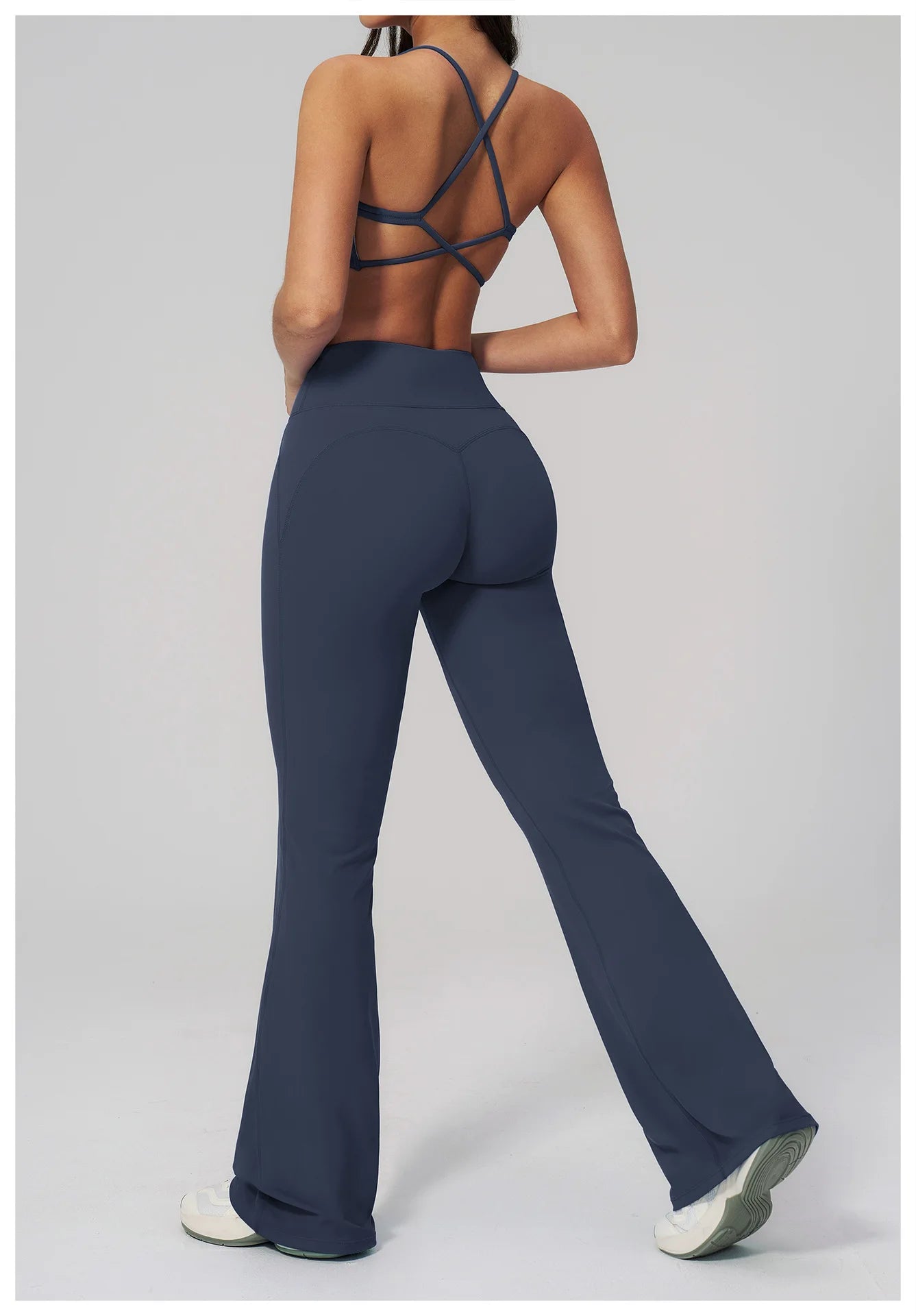 Women's Tracksuits 2PCS Flared Pants Yoga Set Gym Fitness Outfits Female Shockproof Sports Bra Yoga Workout Clothes Sports Sets