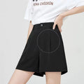 Suit Shorts Women Wear Loose Waist Tight Waist High Thin Loose Straight Leisure A -line Wide -legged Female Three -point Pants