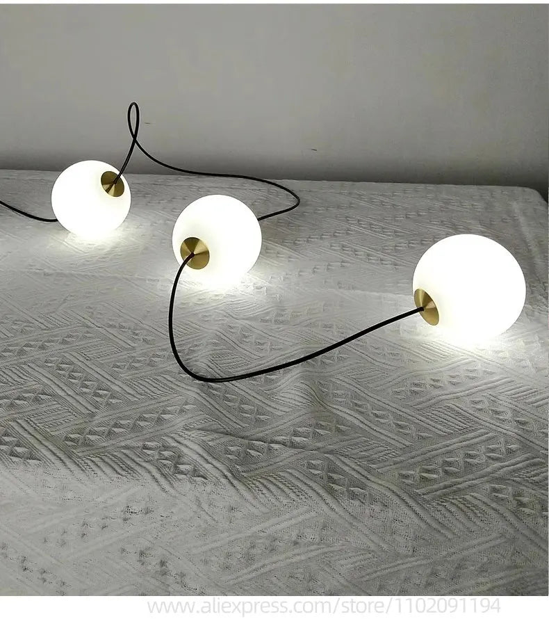Stairs Modern Chandelier Loft Duplex Living Room Hotel Lobby Long Pendant Nordic Home Decorative Lighting Ball Long Line Pendant
