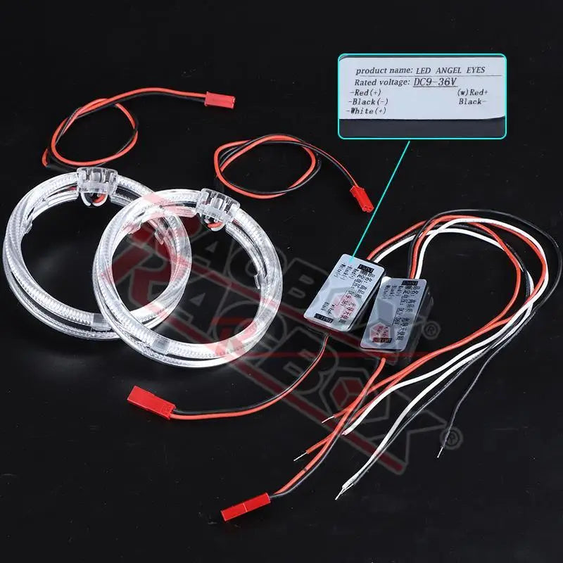 2.5 Inch 80mm LED Halo Angel Eyes Projector Lens High Low Beam Bi LED Lights for H4 H7 9005 HB3 9006 HB4 Car Headlights Retrofit