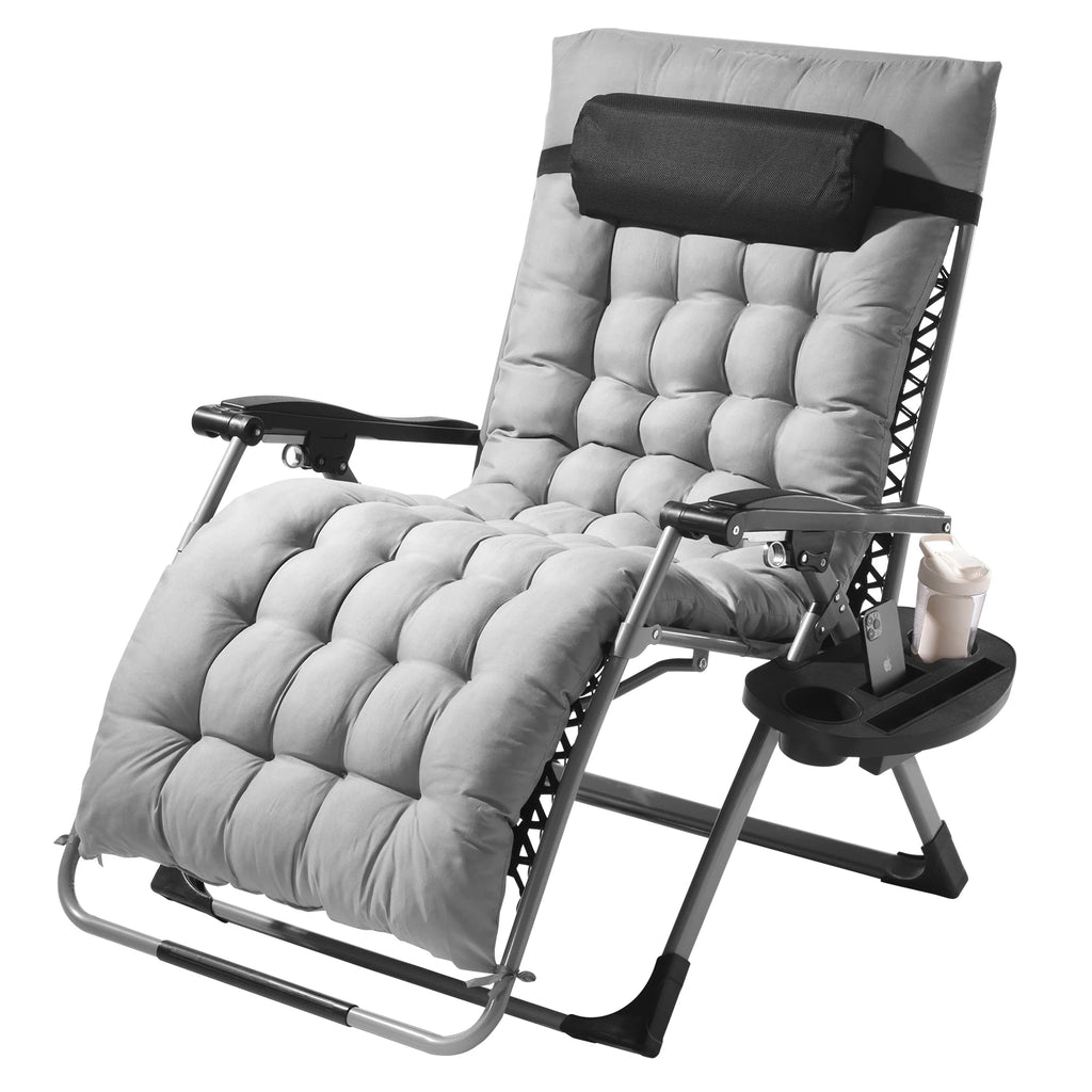 SucceBuy Zero Gravity Chair Zero Gravity Recliner Lounge Chair Adjustable Anti Gravity Chair with Cushion Footrest and Cupholder