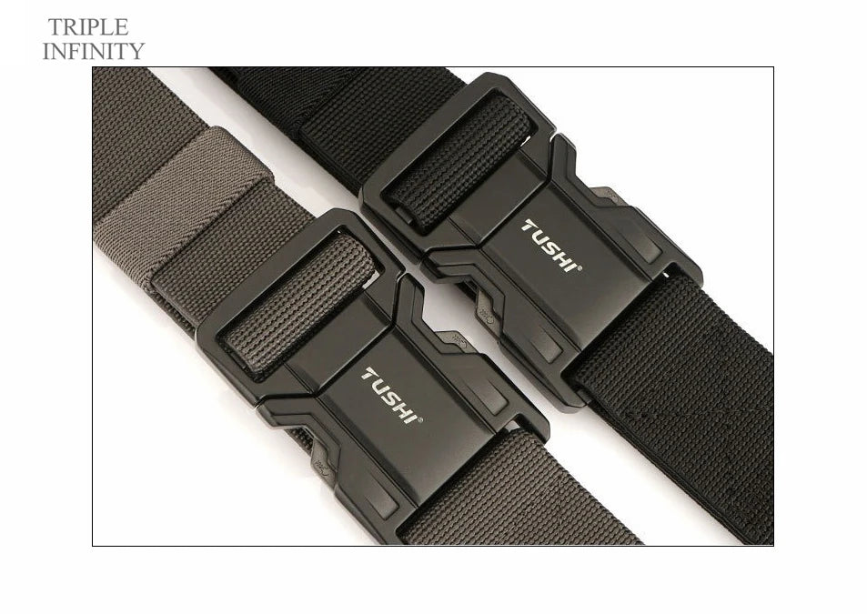 Quick Release Military Tactical Belts With Metal Buckle Durable Elastic Waist Belt Men Outdoor Training Stretch Strap For Pants