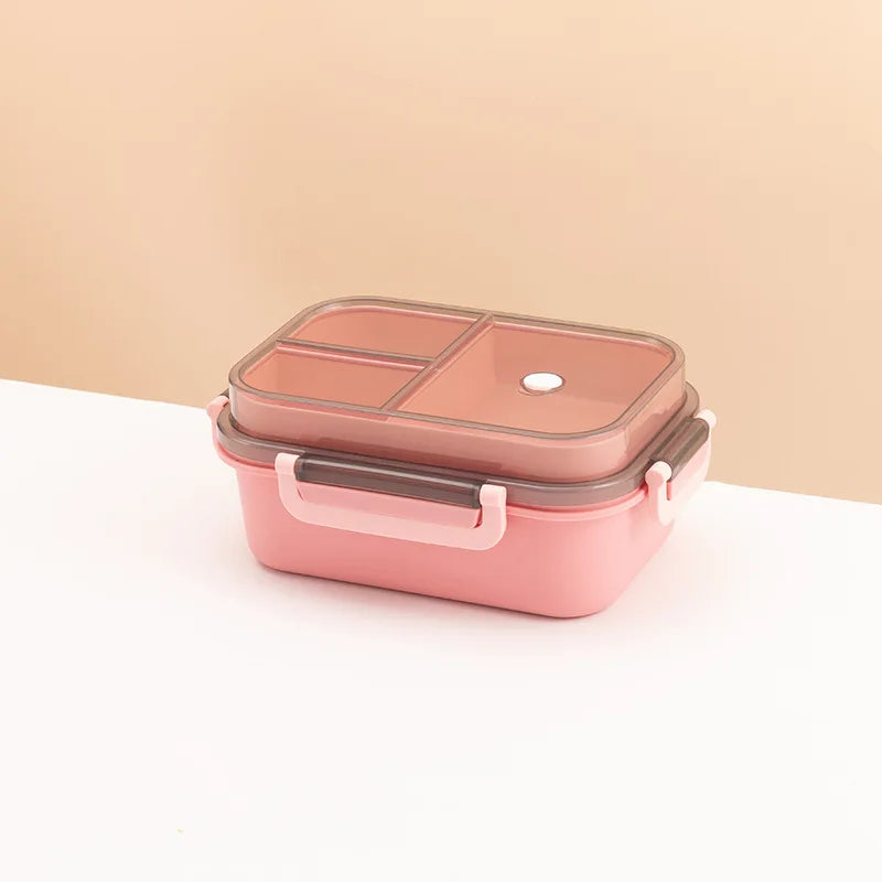 Portable Double Layer Lunch Box, Sealed Compartment Microwave Bento Box, Leakproof Food Container with Tableware