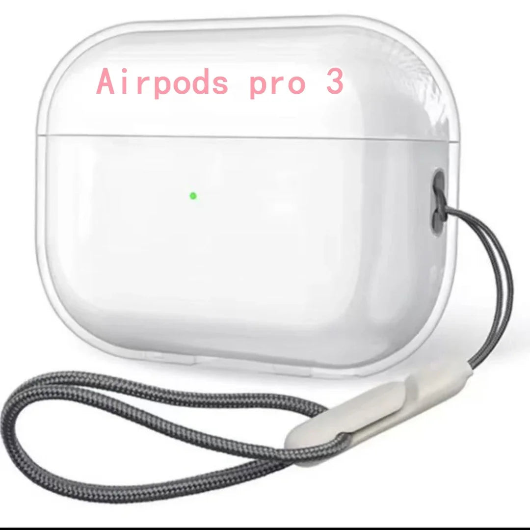 Clear Soft TPU Earphone Case with Lanyard Strap for Airpods Pro 2 3 2nd Generation Airpods Pro3 Gen Cover Accessories