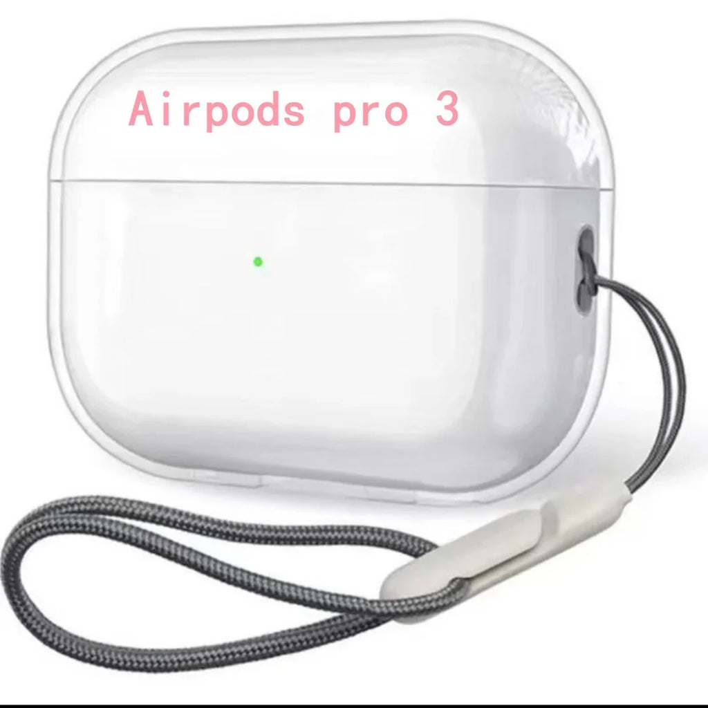 Clear Soft TPU Earphone Case with Lanyard Strap for Airpods Pro 2 3 2nd Generation Airpods Pro3 Gen Cover Accessories
