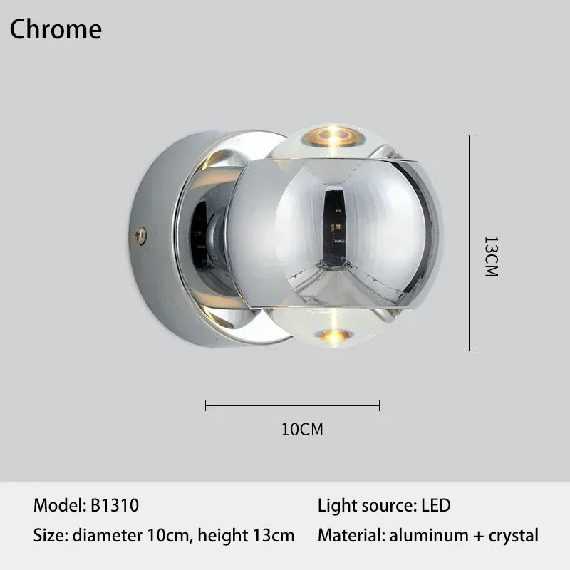 Luxury Art Aluminum Wall Light Glass Decoration Wall Lamp for Living Dining Room Bedroom Corridor Staircase Home Decor Sconce