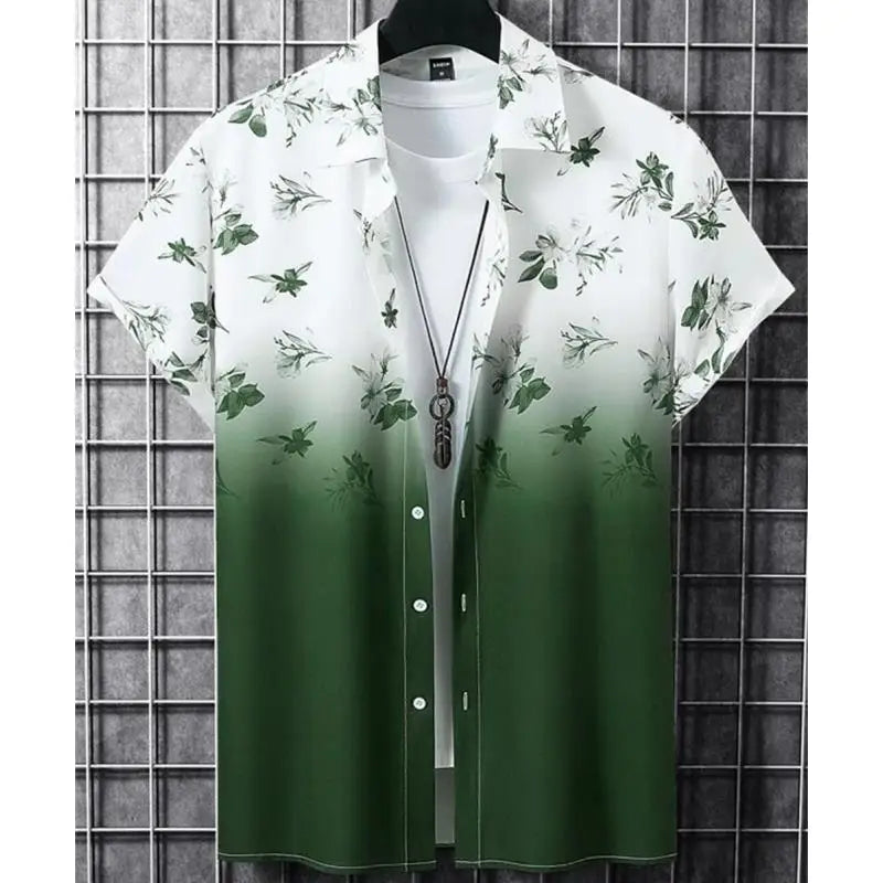 2026 Hawaiian Men'S Shirt 3d Gradient Printing Loose Oversized Shirts and Blouses High-Quality Clothing Beach Party Sweatshirts