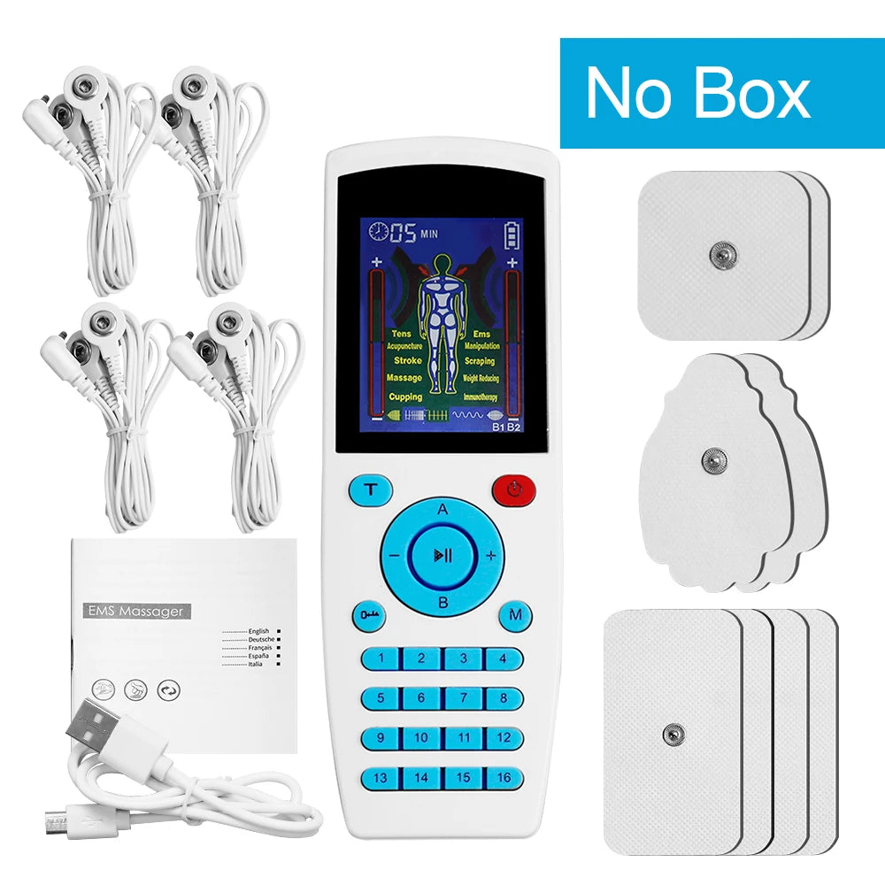 TENS Pulse Digital Muscle Massager 16 Modes 4 Outputs EMS Muscle Stimulation Digital Massage Relax Slimming Machine
