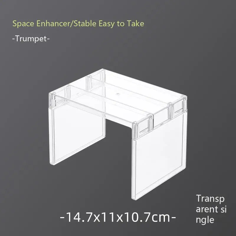 Adjustable Clear Kitchen Cabinet Organizer, Expandable Spice&Plate Storage Rack,Kitchen/Bathroom Divider Organizer for Cabinets