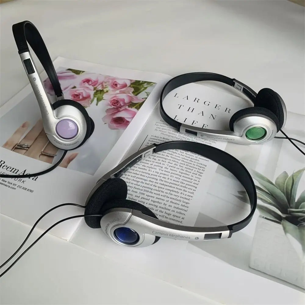 Fashion Retro Classic Headset Y2K Wired Headphone 3.5mm Type C Over Ear Earbud