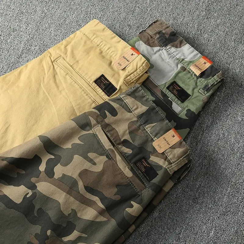 Korean Fashion Camouflage Shorts for Men's Casual Stretch 2025 Summer New Slim Fit and Wear-resistant Shorts Male Clothing