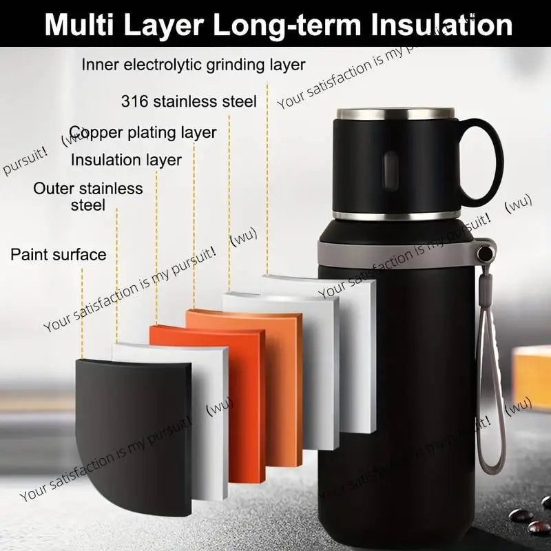 600Ml, stainless steel coffee cup, travel thermos cup, leak-proof