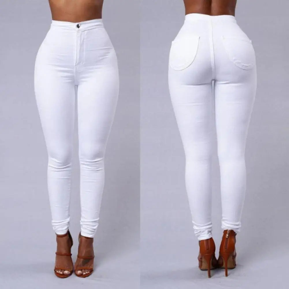 Fall New Women's Black High Waist Skinny Jeans Fashion Stretch Slim Denim Pencil Pants Female Casual Trousers S-2XL