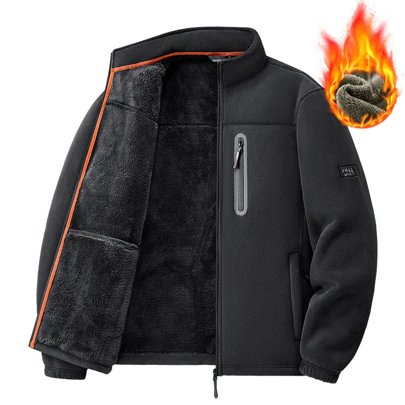 2026 Men's Outdoor Fleece Jacket Autumn Winter Thickened Polar Fleece with Added Insulation New Season Warm Casual Coat