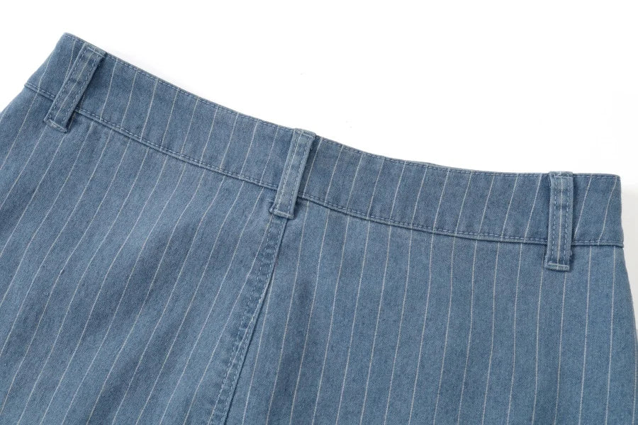 AS  SS26 pinstripe denim skirt fashion woman clothes lady wear
