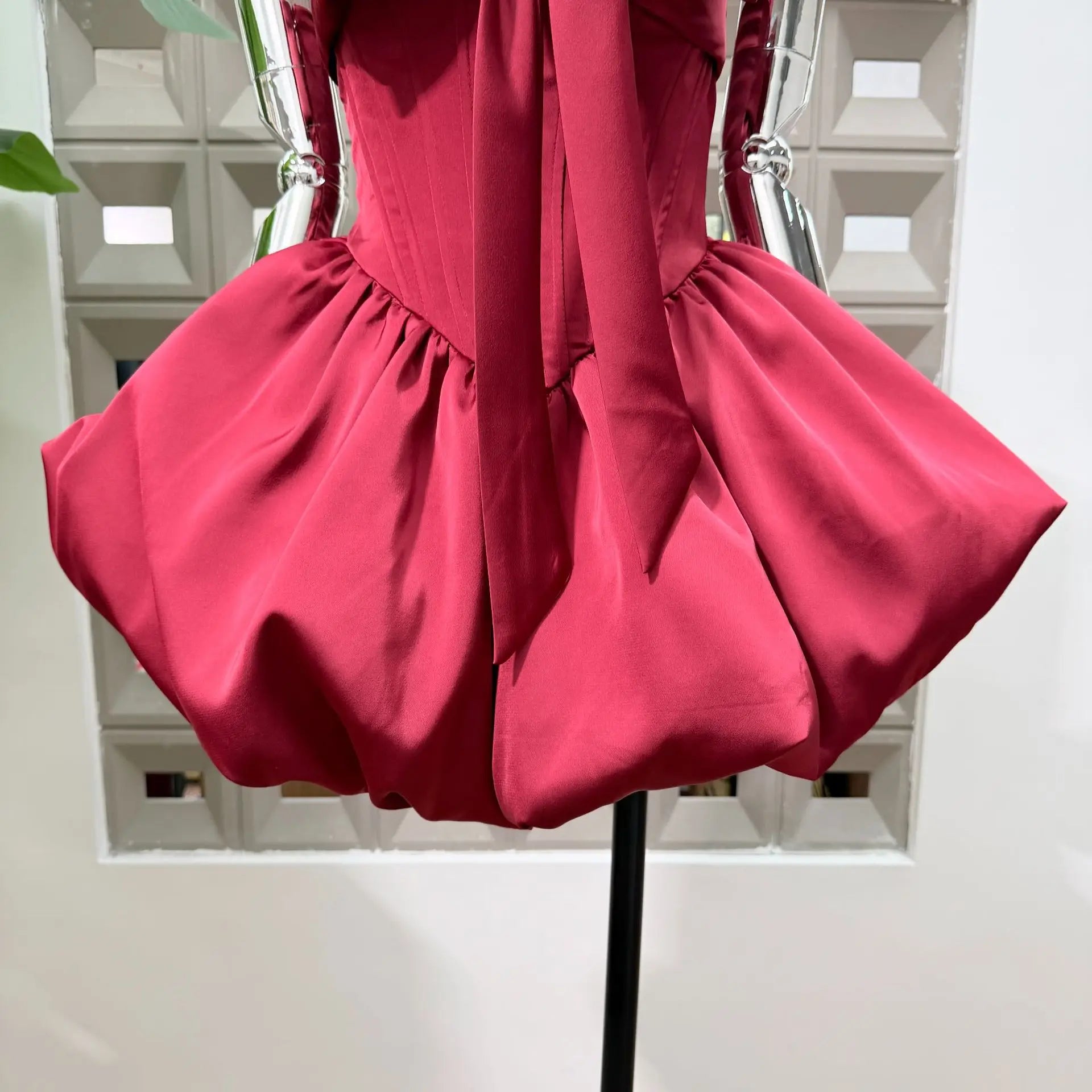 Women Sexy Strapless Bow Corset Mini Dress With Shorts Birthday Party Homecoming Prom Ball Elegant Ruffle A Line Evening Dresses