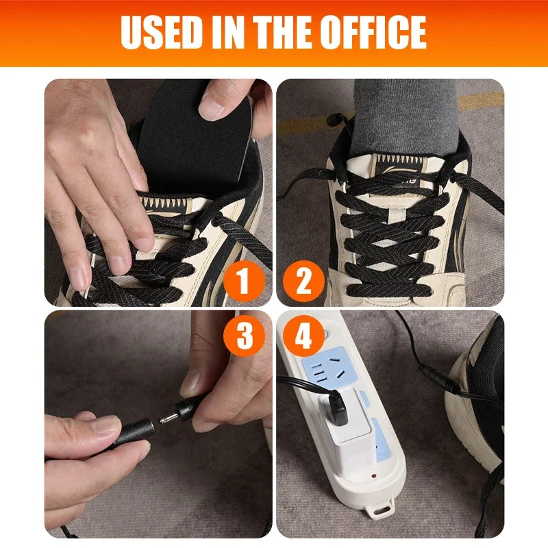 1Pair Winter Heated Insoles USB Heating Feet Warmer Thermal Shoes Sock Pad Heated Insoles Washable Full Foot Fever Unisex