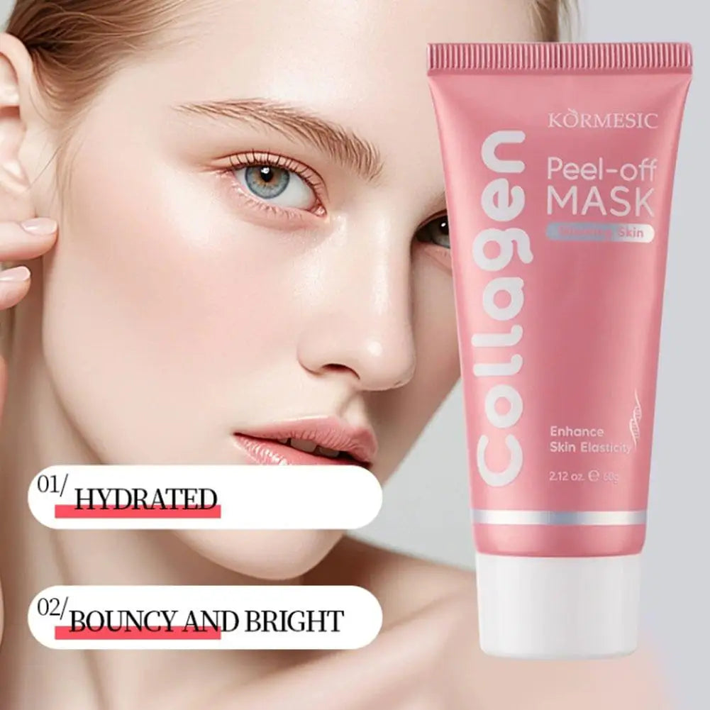 Collagen Peel Off Facial Mask Collagen Night Wrapping Mask Elasticity & Hydration Care For Glowing Skin Overnight Mask Cream 60g