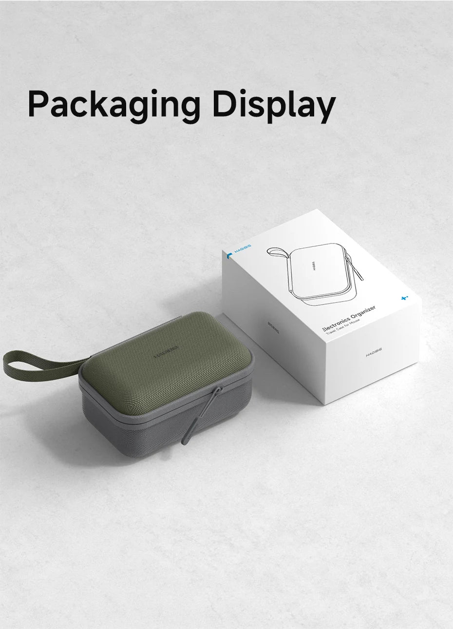 Hagibis Electronic Organizer Travel Case Bag for Mouse Portable Carry Case for Wireless Mouse Cable Charger Power Bank Hardshell