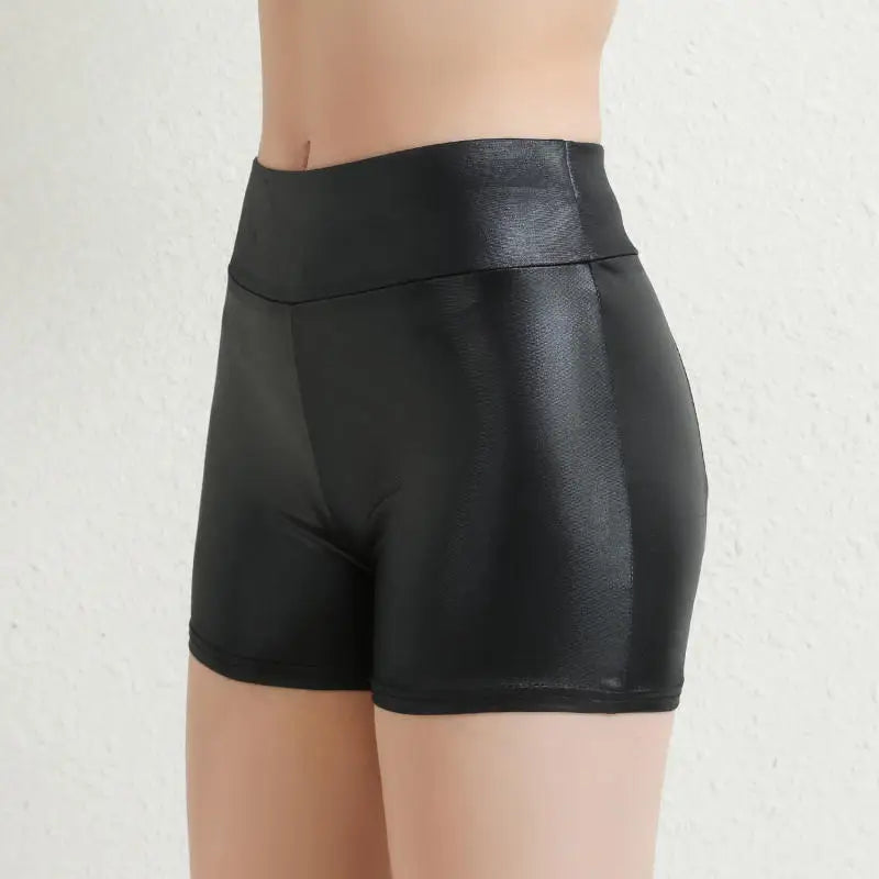 2026 Sexy Womens Shorts Shiny Elastic High Waist Shiny Faux PU Leather Short Pants Slim Hot Dance Clubwear Mini Shorts