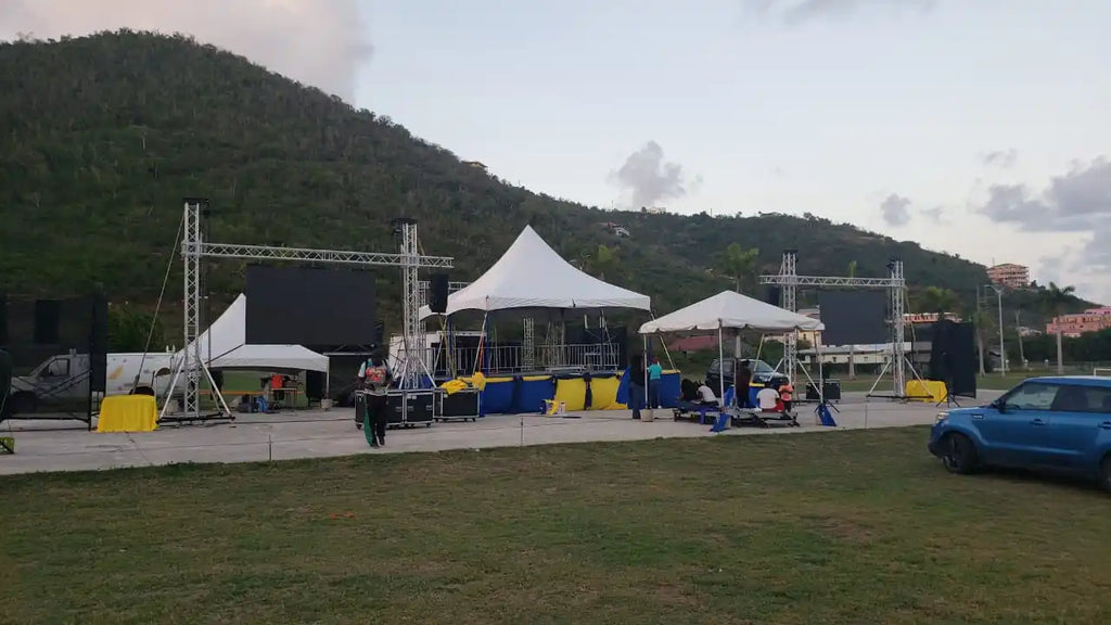 Outdoor Event Band Show Lighting Aluminum Stage Truss With Tent Roof