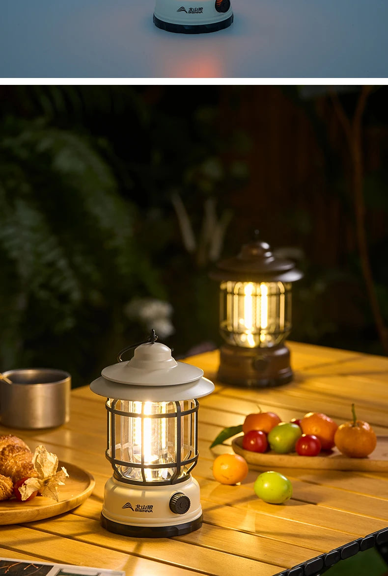 BISINNA Camping Lights Long Endurance Outdoor Tent Lights Rechargeable/Battery Waterproof Camping Lights Retro Atmosphere Lights